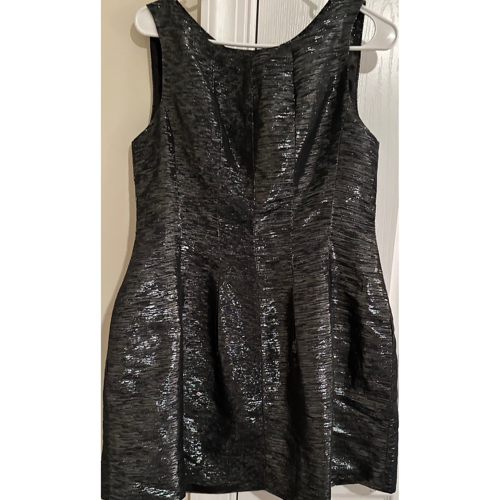 YA Los Angeles Metallic Silver Black Cocktail Dress YL10191 Large